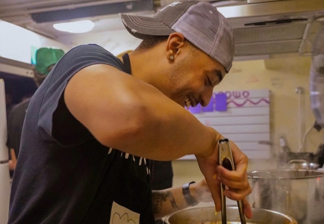 Ajani Wilson ’24.5 making tacos