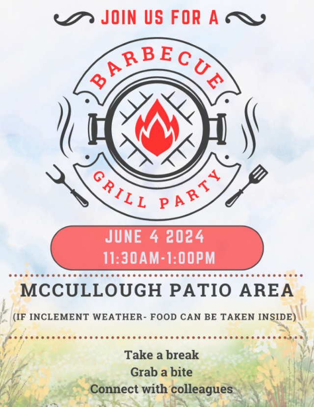 Past June Employee event flyer for barbecue grill party