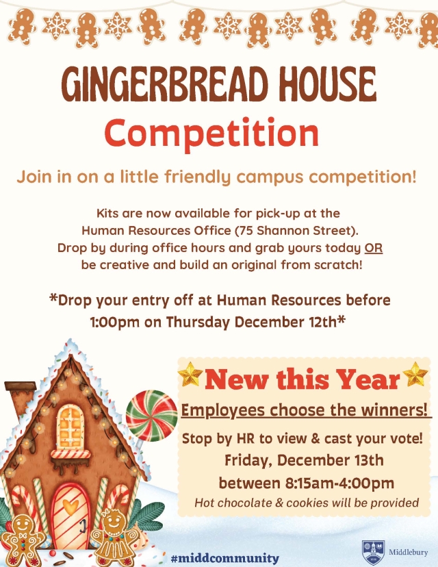 December Gingerbread house Employee Event Flyer