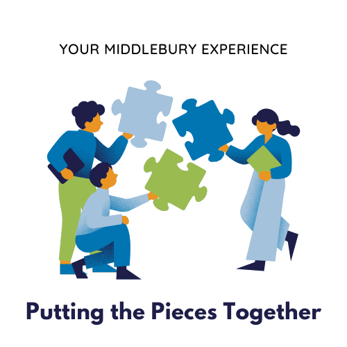 three people holding large puzzle pieces