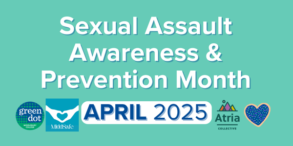 Sexual Assault Awareness & Prevention Month Banner, Turquoise color with partner logos