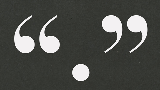 Graphic of a period between quotes.