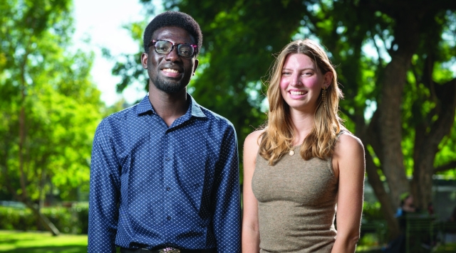 A photo of project leaders Eleanor Goddard and Stephen Amankonah Sekyere.