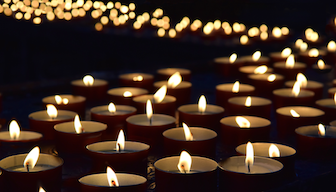 river of candles in the dark