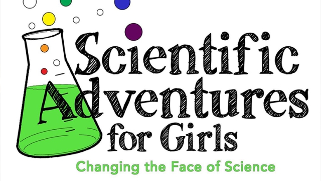 Scientific Adventures for Girls illustration of a beaker with green fluid and bubbles