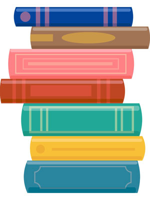 Illustration of a stack of books