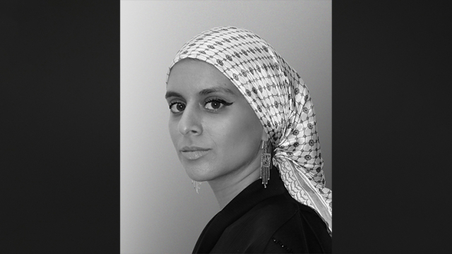 Black and White portrait of Rana Abdelhamid ’15