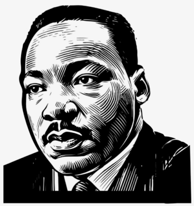 woodcut image of MLK