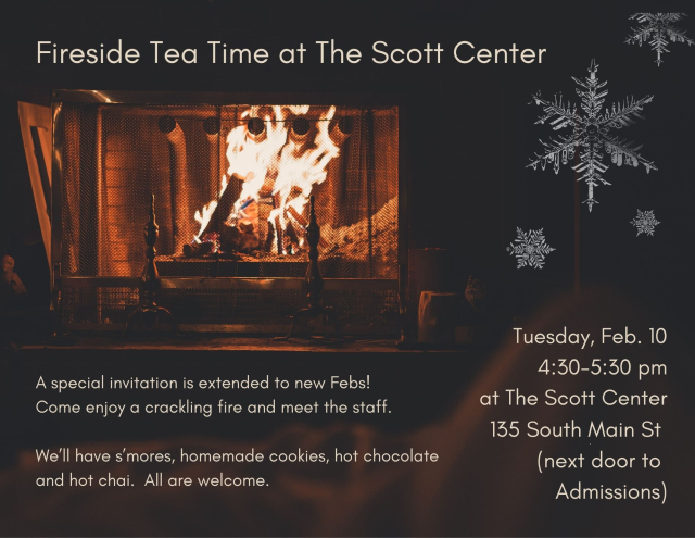 poster with image of fire in fireplace