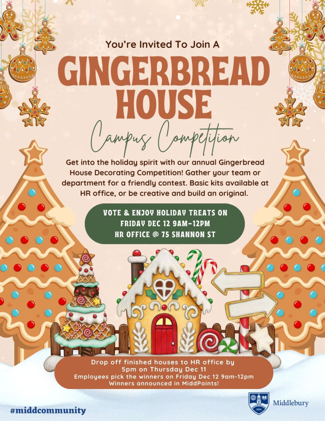 Flyer for 2025 gingerbread content dec 12 9am-12pm