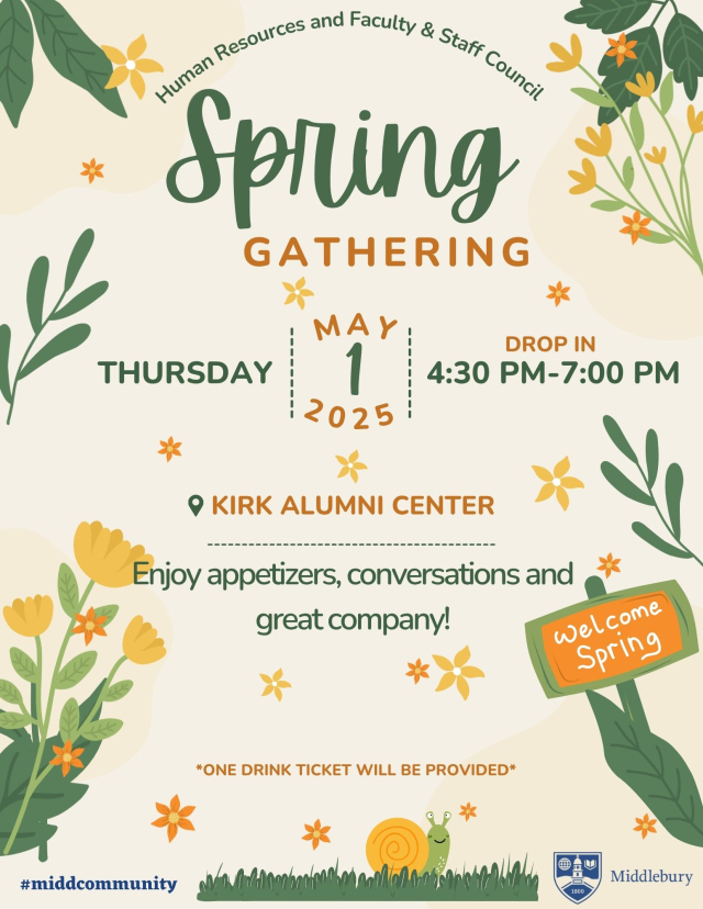 Spring Gathering Flyer May 1st 4:30PM-7PM