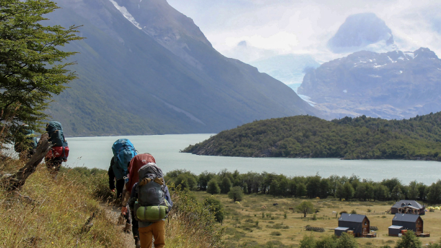 Students hiking in Argentina