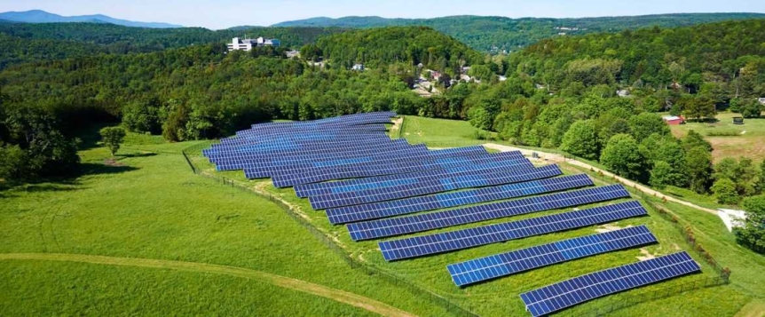 aerial view of solar panels