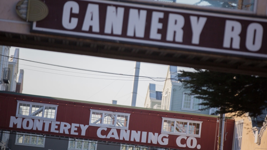 Downtown Monterey and the old Cannery Row sign.