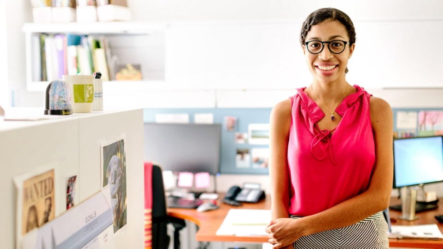 A student intern in the Middlebury in DC offices.