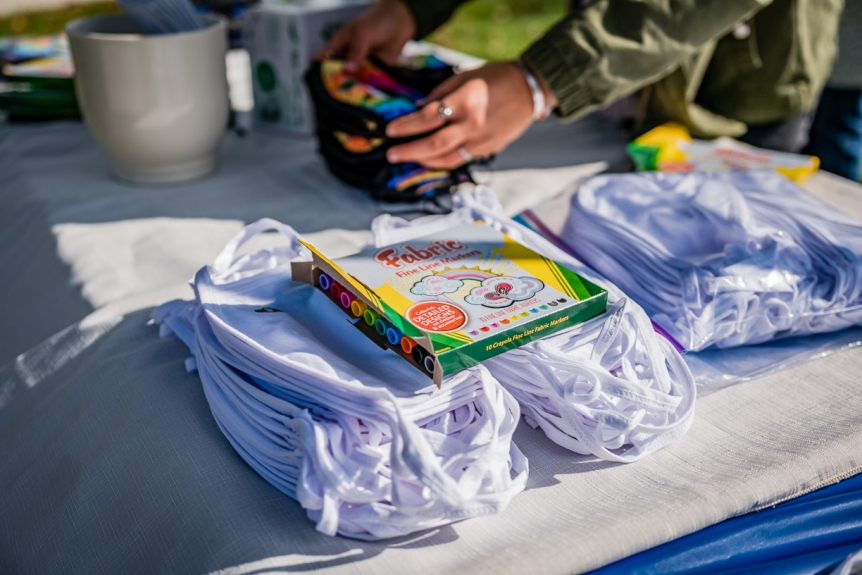 Mask decorating at Vermont Mask Day