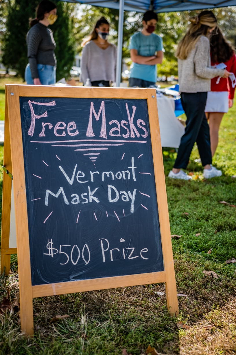 Vermont Mask Day signage and event