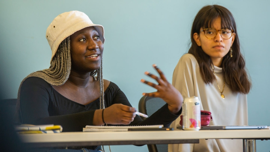 Students participate in a writing workshop.