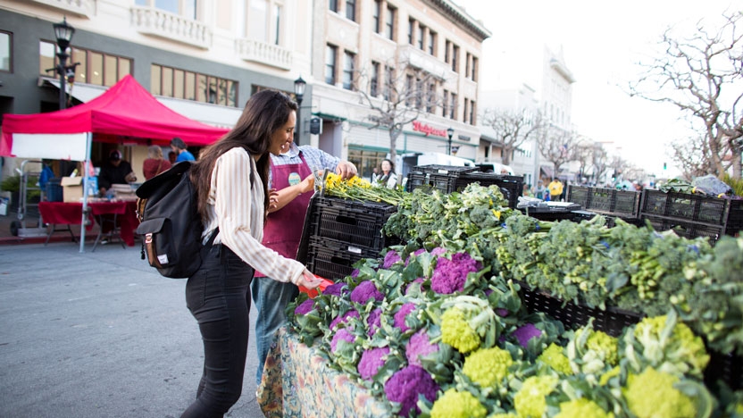 The daily farmers market in downtown Monterey.