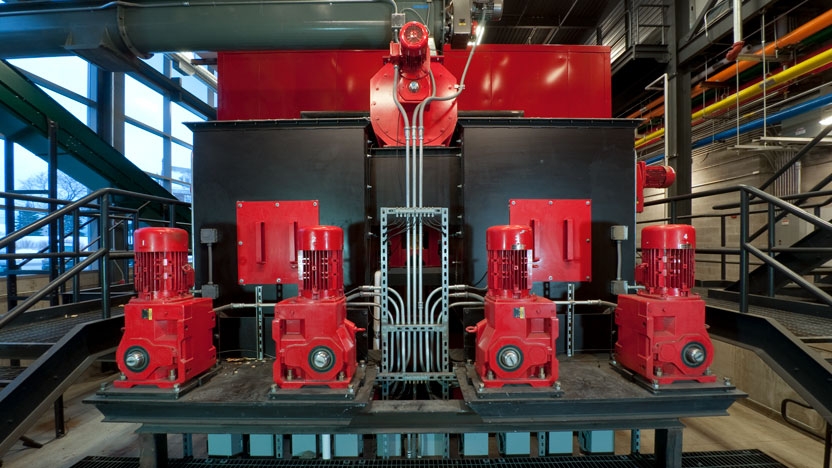 The heating and cooling apparatus in the biomass gasification plant.