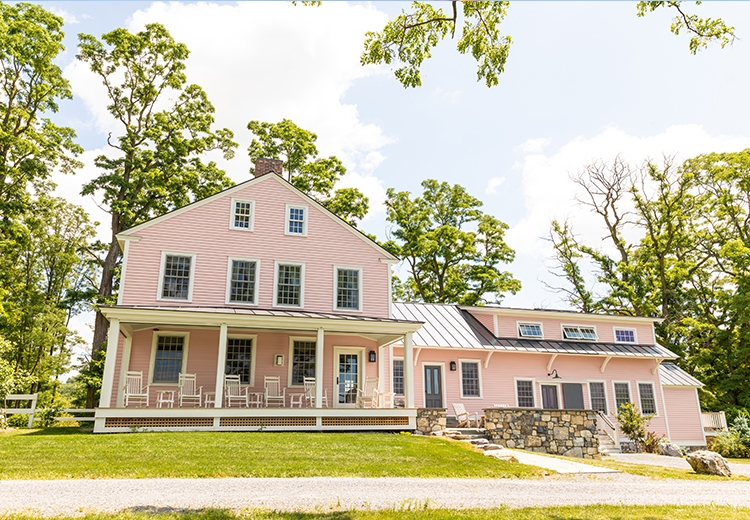 Summer photo of the Pink House Farm in Vermont