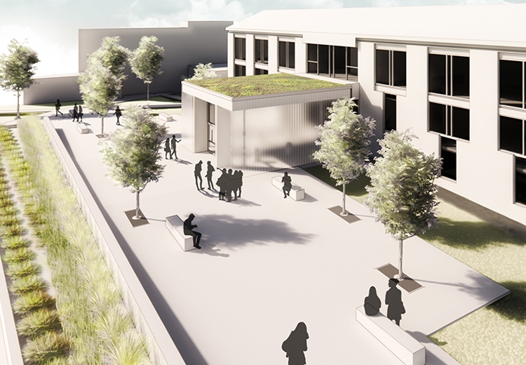 A digital markup of the new john Building for Middlebury College