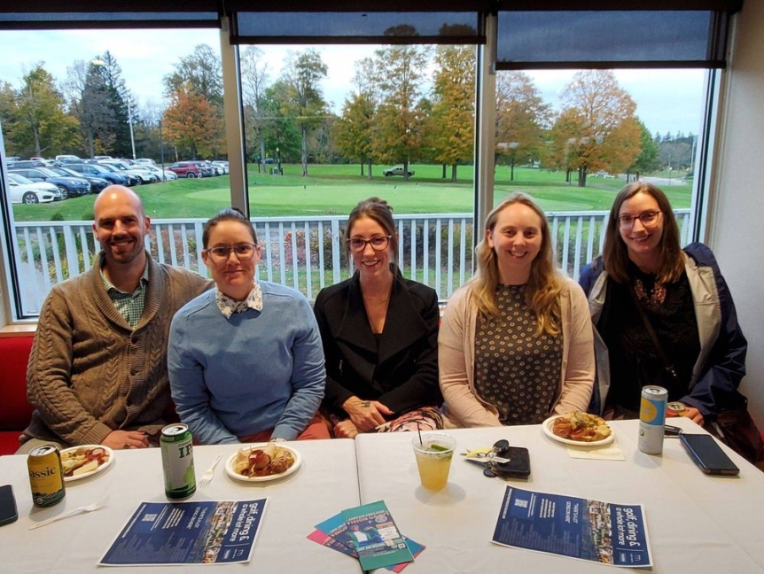 Faculty and staff gathering