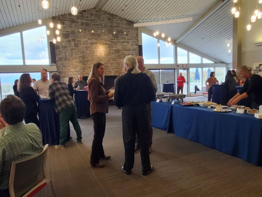 Faculty and staff gathering