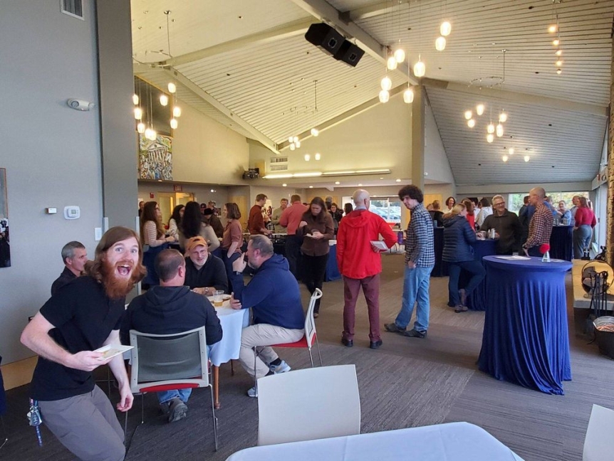 Faculty and staff gathering