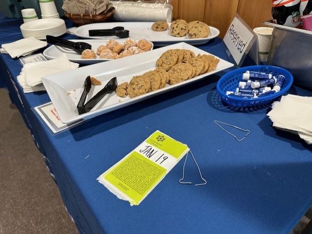 Cookies, chapstick and a ski pass on the HR table