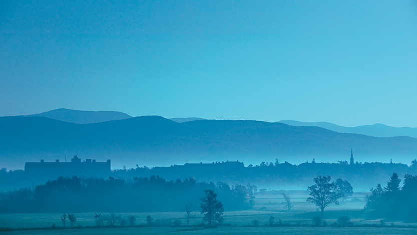 Blue Tinted Photo of Campus