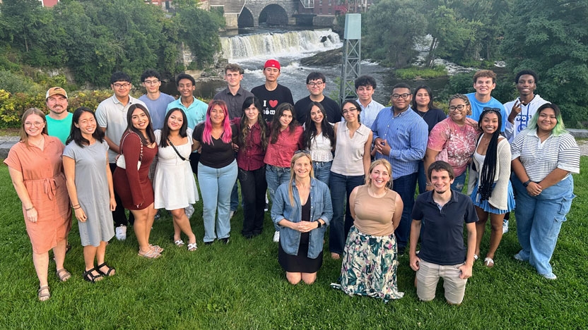 Students from the summer Intro to Data course gather for a photo.