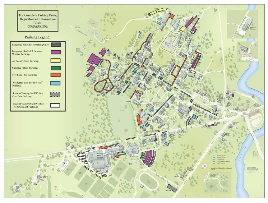 Language School Summer Programs Parking Map by Permit Type