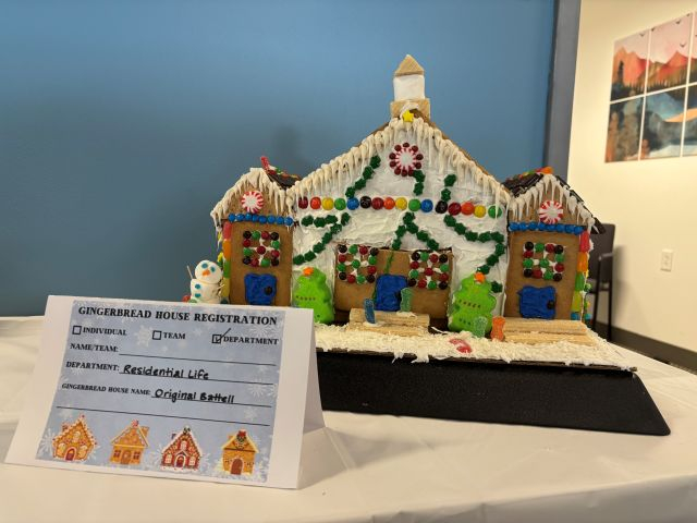 Middlebury Old Battell building recreated from gingerbread