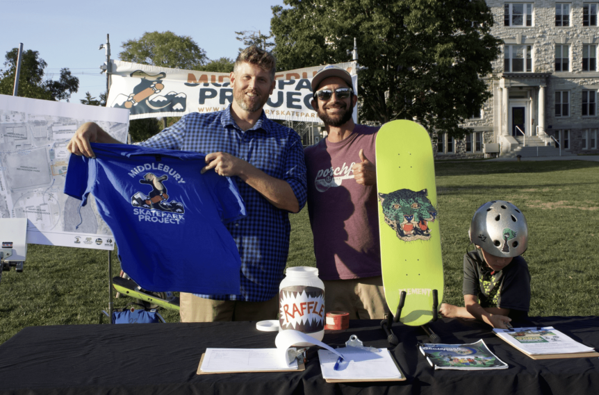 Community partners represent Middlebury Skatepark Project