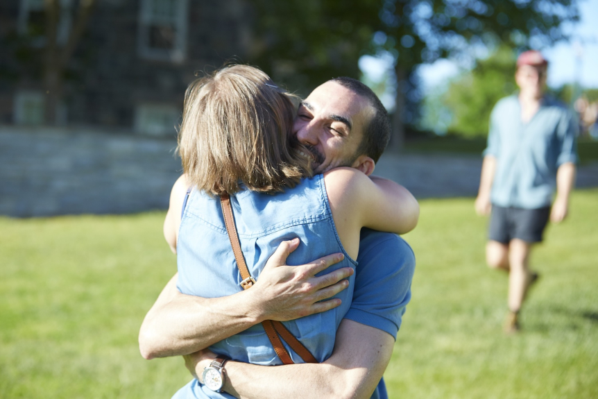 Reunion classmates celebrating in 2016