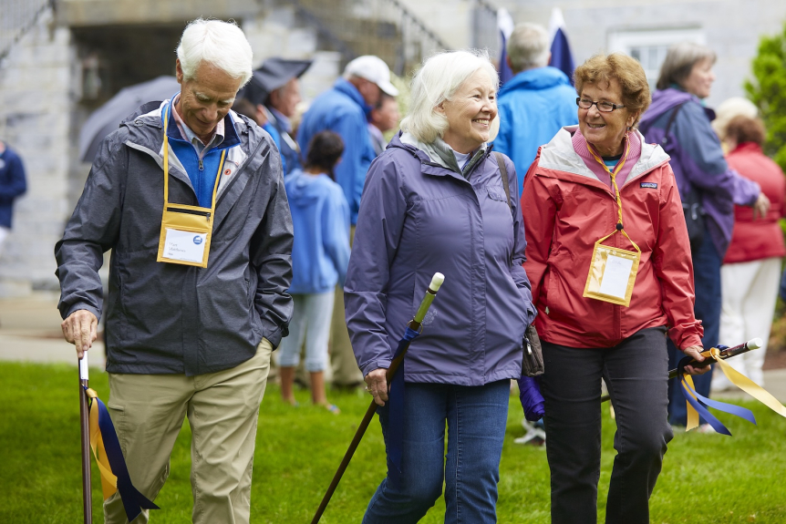 Reunion classmates celebrating in 2016