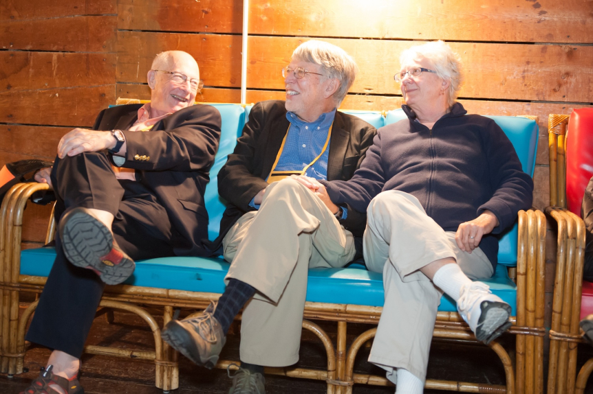 Reunion classmates celebrating in 2016