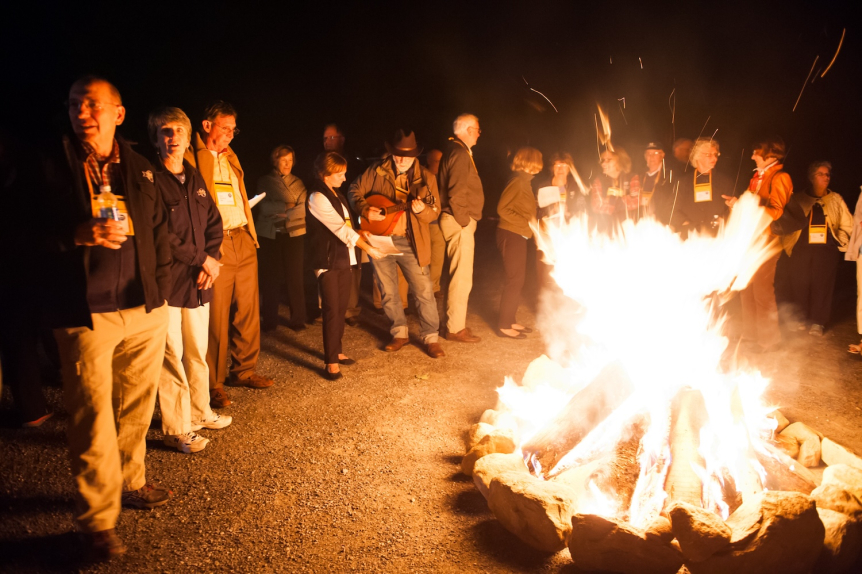 Reunion classmates celebrating in 2016