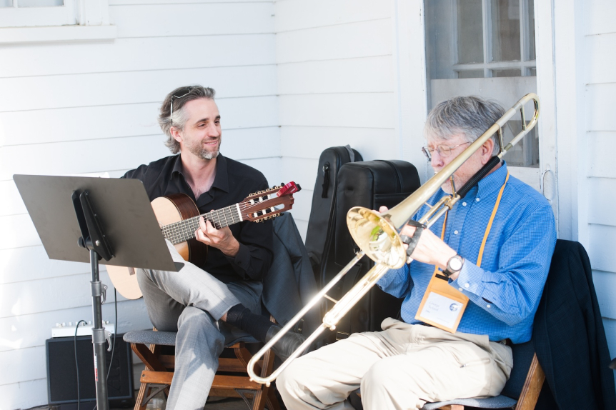 Reunion classmates celebrating in 2016