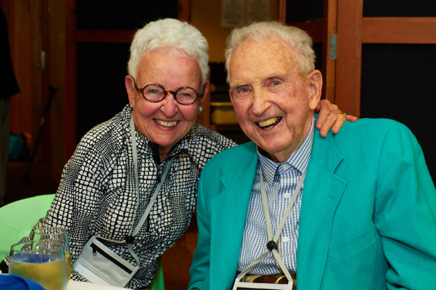 Reunion classmates celebrating in 2016