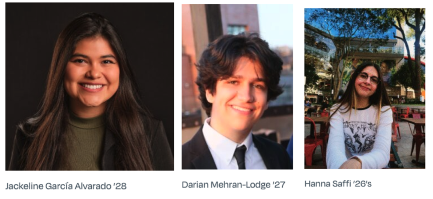 Three profile photos of students. They are smiling.