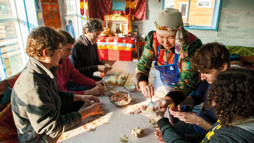Students and faculty on a schools abroad trip