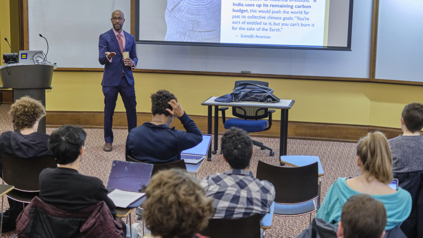 Professor Kemi Fuentes-George teaches a group of students.