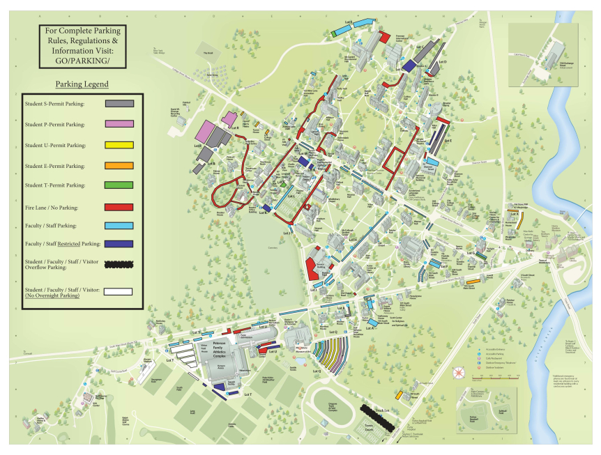 Campus Parking Map Color Coded By Permit Type