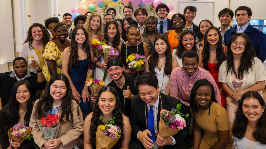 Members of Middlebury InterVarsity Christian Fellowship celebrate at their Senior Send-Off Gala, May 2025