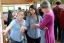 Neuroscience majors Deniz Bingul ’18 (left) and Kisha Kalra ’18 discuss their research with Molly Costanza-Robinson, associate professor of chemistry, biochemistry, and environmental studies.