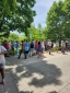 Group of employees standing on a patio