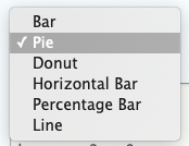 Editing interface showing how to select chart type.