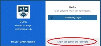 Screenshot of Handshake showing how to login.